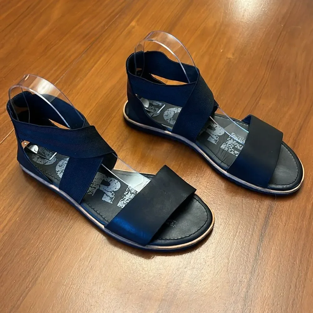 Sorel Ella cross strap sandal leather / elastic strap side 8.5 - Picture 4 of 7